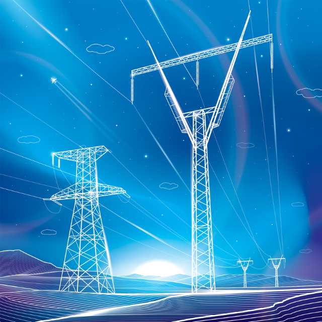 Picture of electricity pylons 