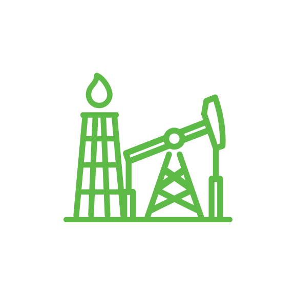 Green line icon for oil refinery