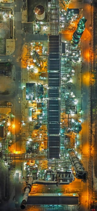 Birds eye view of chemicals plant