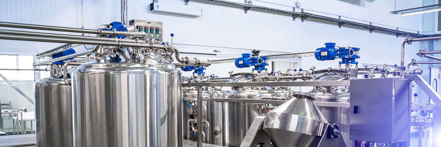 Commercial food production tanks and vats