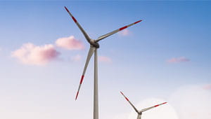 Sustainability image with wind turbine