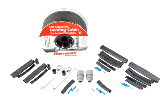 A thermwire connection kit spread out