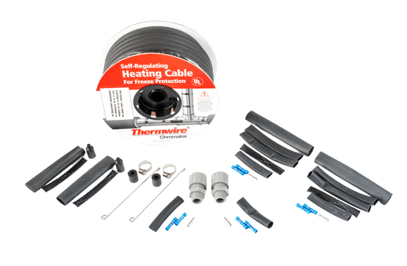 A thermwire connection kit spread out