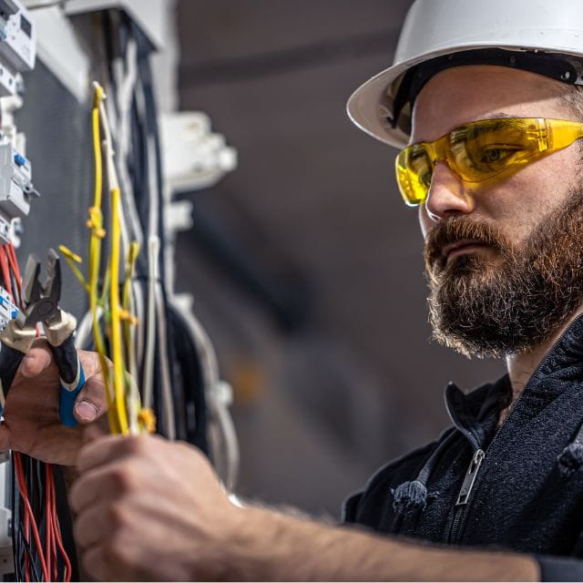 electrical engineer working on a product